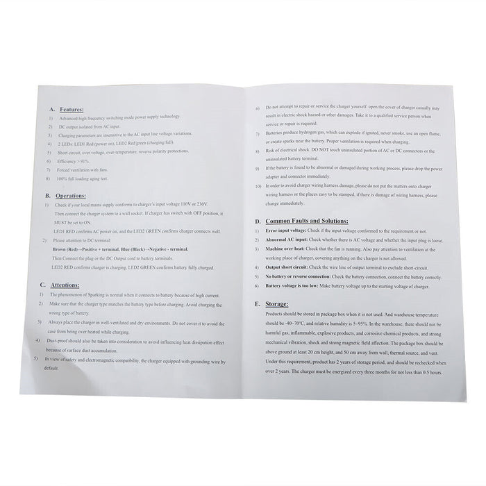 DURAFORCE 3 pin RXV plug Battery Charger 48 V10A For EZGO RXV & TXT Golf Carts