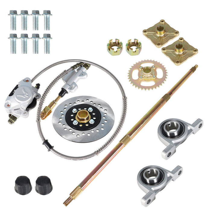 DURAFORCE 32" Rear Live Axle Kit+Brake Assembly+Sprocket Hub Go Kart / ATV / Drift Trike