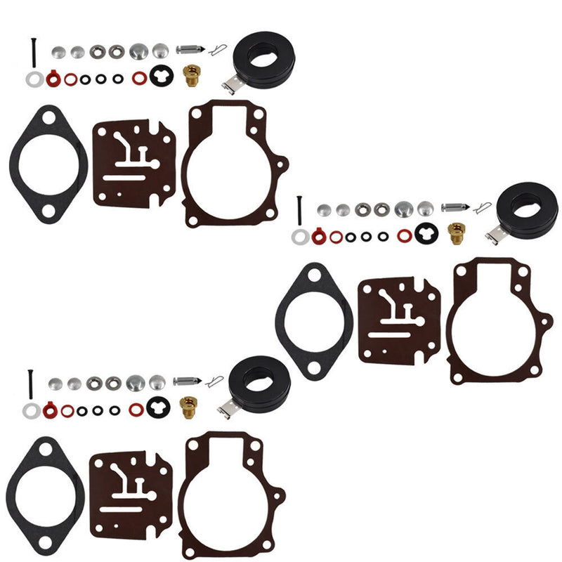 DURAFORCE 3 x Carburetor Carb Rebuild Repair Kit w/ Float For Johnson Evinrude 50 55 60 HP