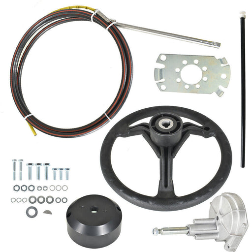DURAFORCE 13 Feet Boat Rotary Steering System Outboard Kit SS13713 Marine With Wheel 13.5"