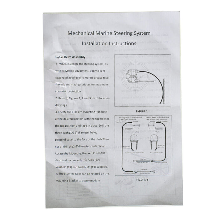DURAFORCE 13 Feet Boat Rotary Steering System Outboard Kit SS13713 Marine With Wheel 13.5"