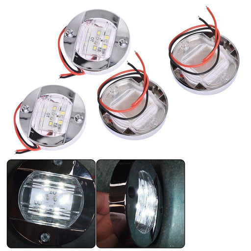 DURAFORCE 4X Cabin Deck Walkway Courtesy Lights White Stern Light 3" Round Marine Boat LED