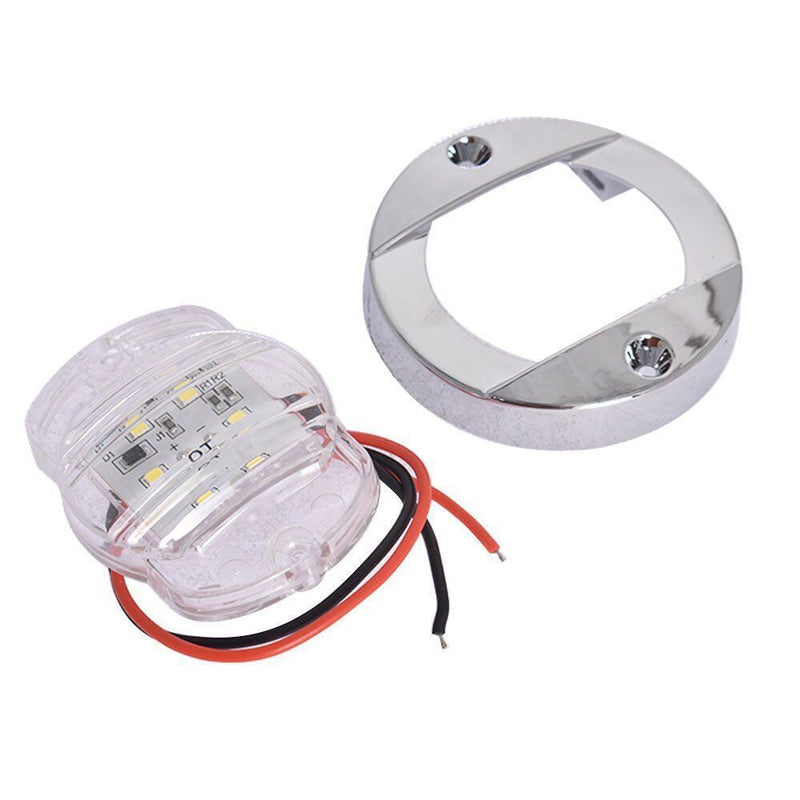 DURAFORCE 4X Cabin Deck Walkway Courtesy Lights White Stern Light 3" Round Marine Boat LED
