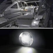 DURAFORCE 4X Cabin Deck Walkway Courtesy Lights White Stern Light 3" Round Marine Boat LED