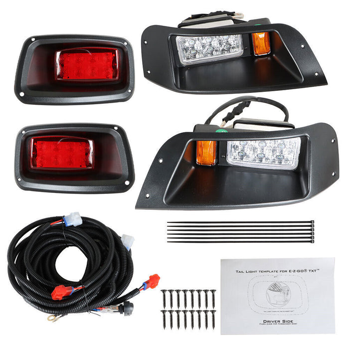 DURAFORCE 12V Headlight & Tail Light For EZGO TXT 96-13 Adjustable FULL LED LIGHT KIT, LED