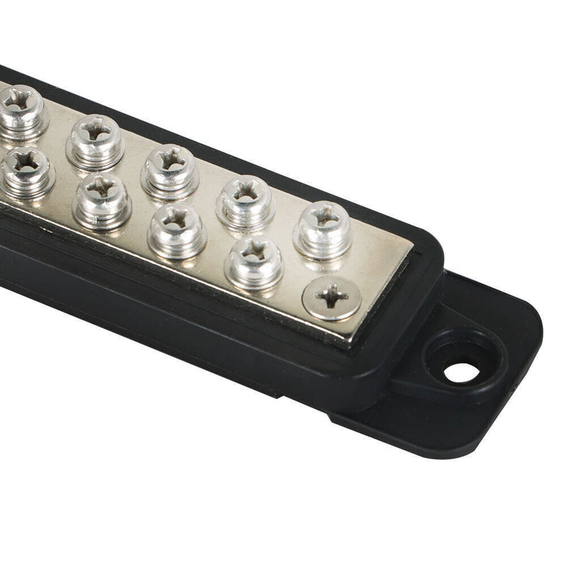 DURAFORCE 12 Point Busbar Bus Bar Power Distribution Block 180A 12V DC Black & Red Pair