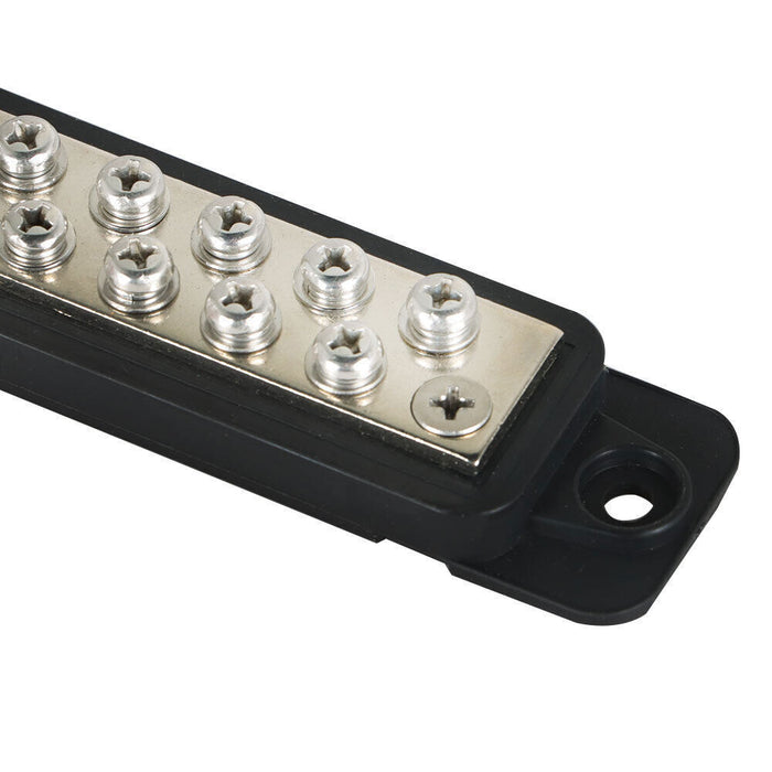 DURAFORCE 12 Point Busbar Bus Bar Power Distribution Block 180A 12V DC Black & Red Pair