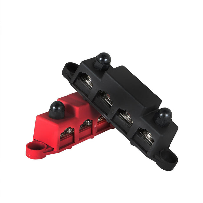 DURAFORCE 4 Post Busbar Bus Bar Power Distribution Red and Black Pair 12V 250A 3/8" New