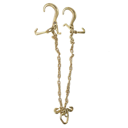 DURAFORCE 5/16''x3' G70 V-Chain Bridle w/ 8" Medium J Hooks, T- Hook & J-Hook w/Grab Hooks