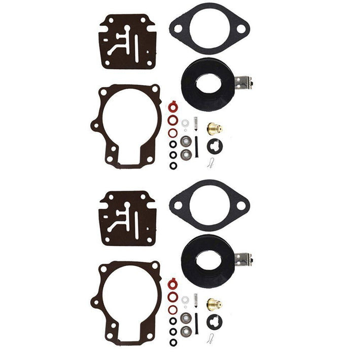 DURAFORCE For Johnson Evinrude 50 55 60 HP 2pack Carburetor Carb Rebuild Kit W/Float