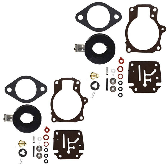 DURAFORCE For Johnson Evinrude 50 55 60 HP 2pack Carburetor Carb Rebuild Kit W/Float