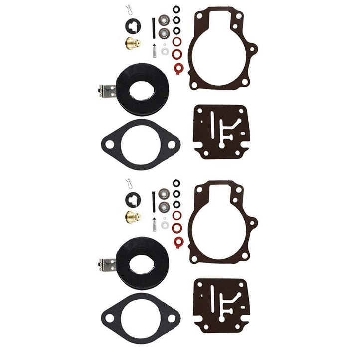 DURAFORCE For Johnson Evinrude 50 55 60 HP 2pack Carburetor Carb Rebuild Kit W/Float