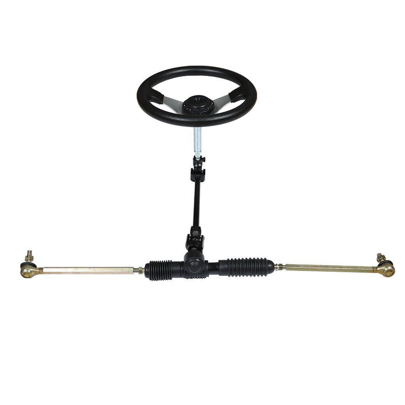 DURAFORCE For 110cc Go Kart Cart Steering Wheel Kit Gear Rack Pinion Shaft Set Adjustable