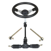DURAFORCE For 110cc Go Kart Cart Steering Wheel Kit Gear Rack Pinion Shaft Set Adjustable