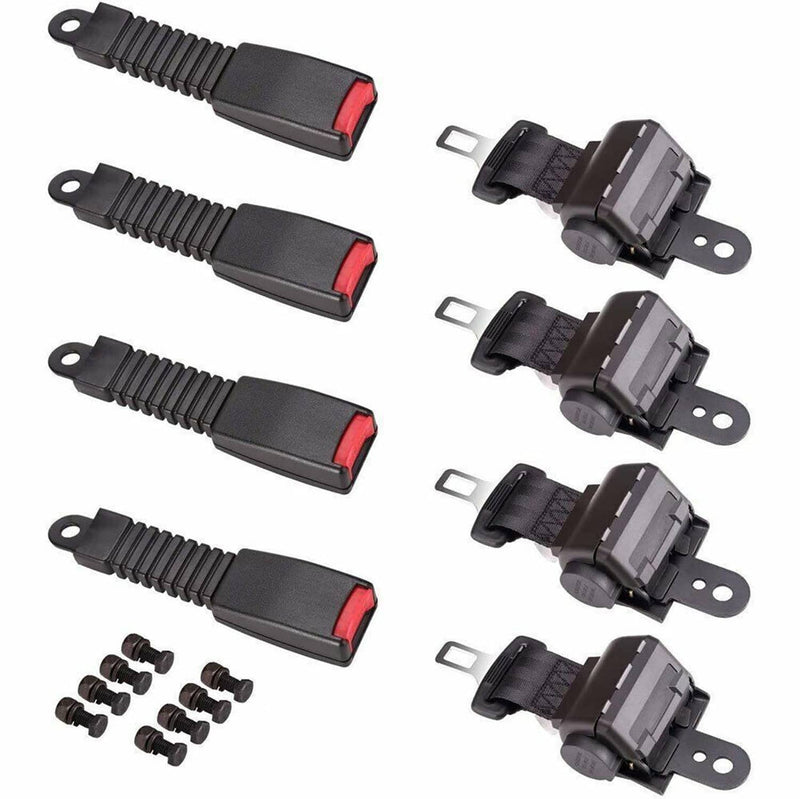 DURAFORCE Fit For EZGO/Yamaha/Club Car 42' Golf Cart Seat Belts Lap Set Retractable 4 Sets