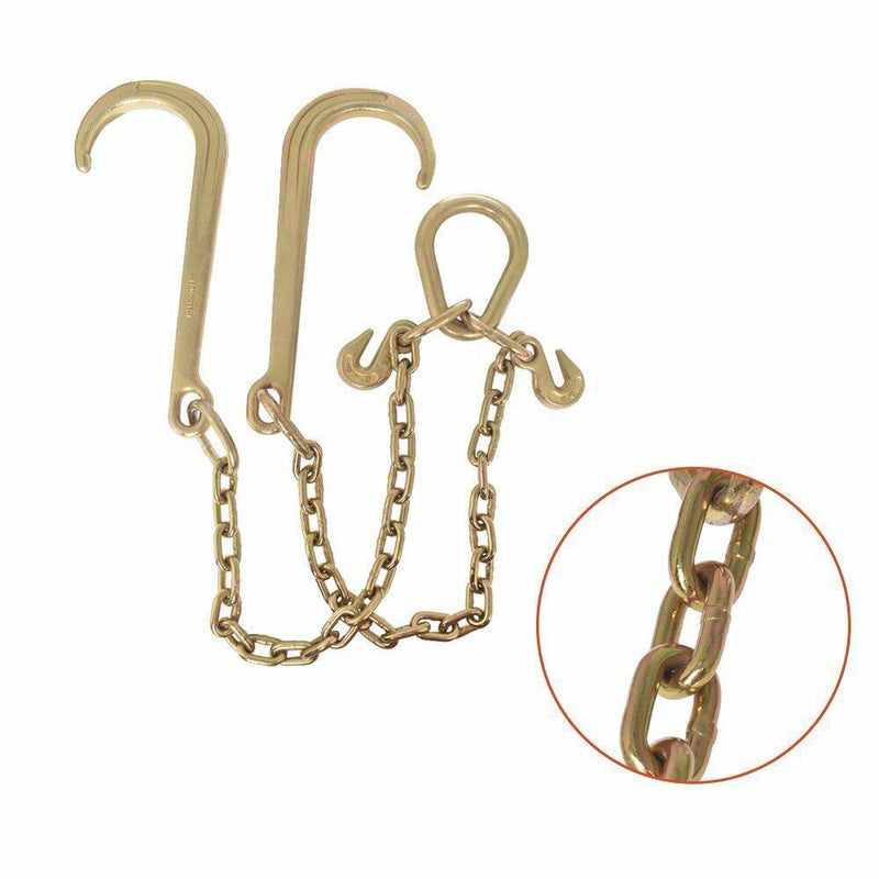 DURAFORCE 5/16" X 2' G70 Tow Chain J-Hooks V-Chain Flatbed Truck Rollback Wrecker Carrier
