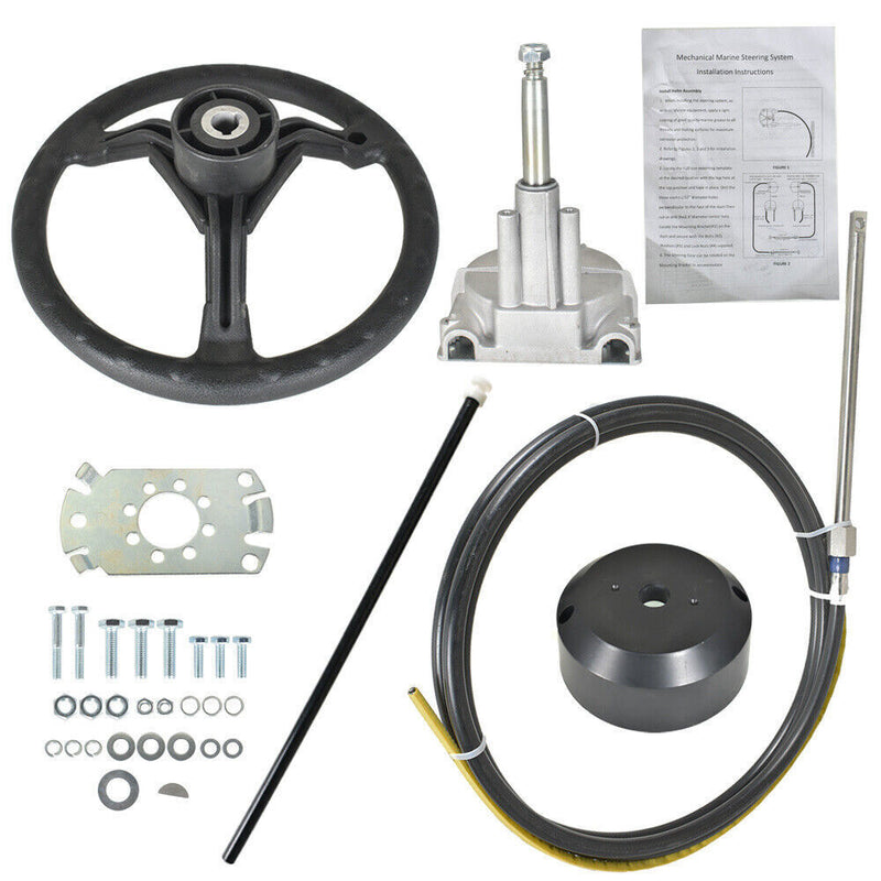 DURAFORCE 13 Feet Boat Rotary Steering System Outboard Kit SS13713 Marine With 13.5" Wheel