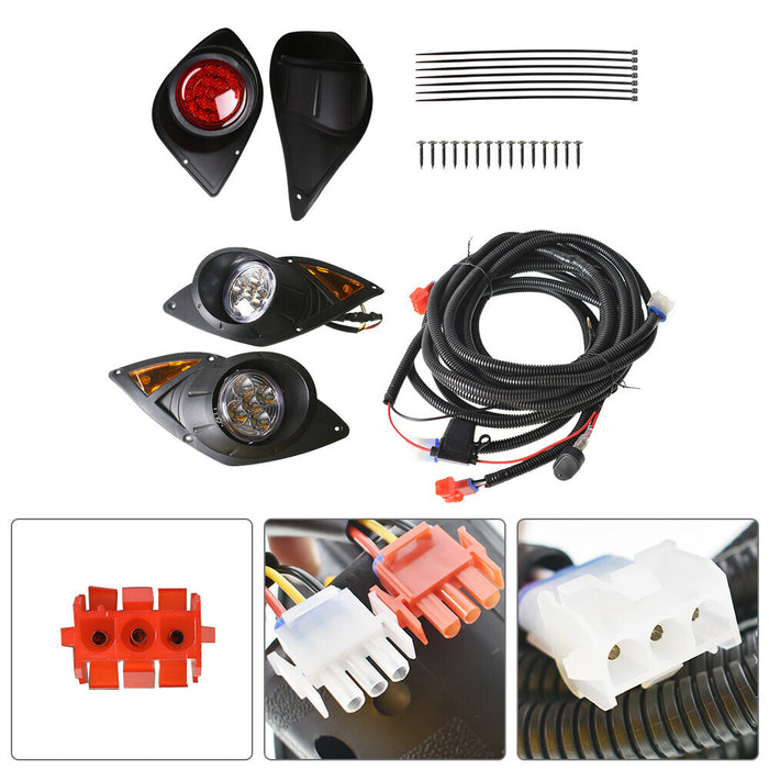 DURAFORCE 12V Golf Cart LED Headlights and Tail Lights Kit Set for Yamaha Drive G29 2007+