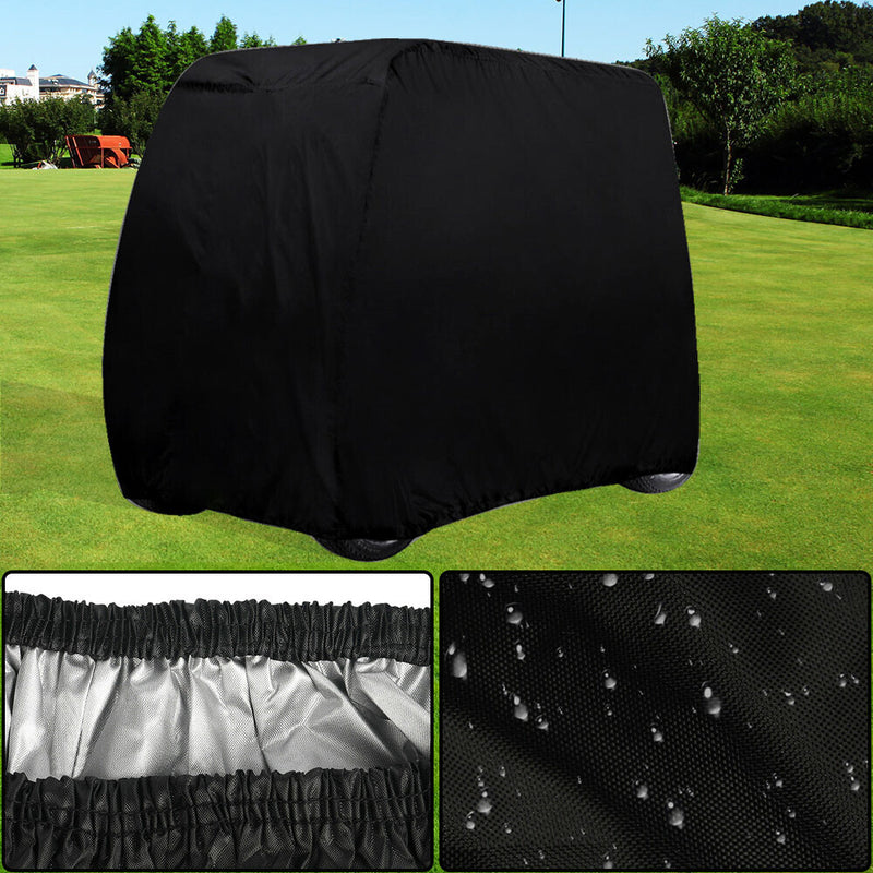 DURAFORCE Black Waterproof Golf Cart Storage Cover 4 Passenger for EZGO Club Car Yamaha