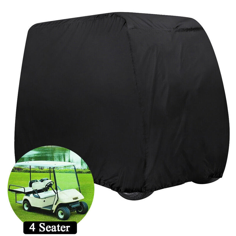 DURAFORCE Black Waterproof Golf Cart Storage Cover 4 Passenger for EZGO Club Car Yamaha