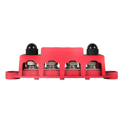 DURAFORCE 4 Way Terminal Junction Block Busbar 3/8" 250 amp 12v with Cover - Red