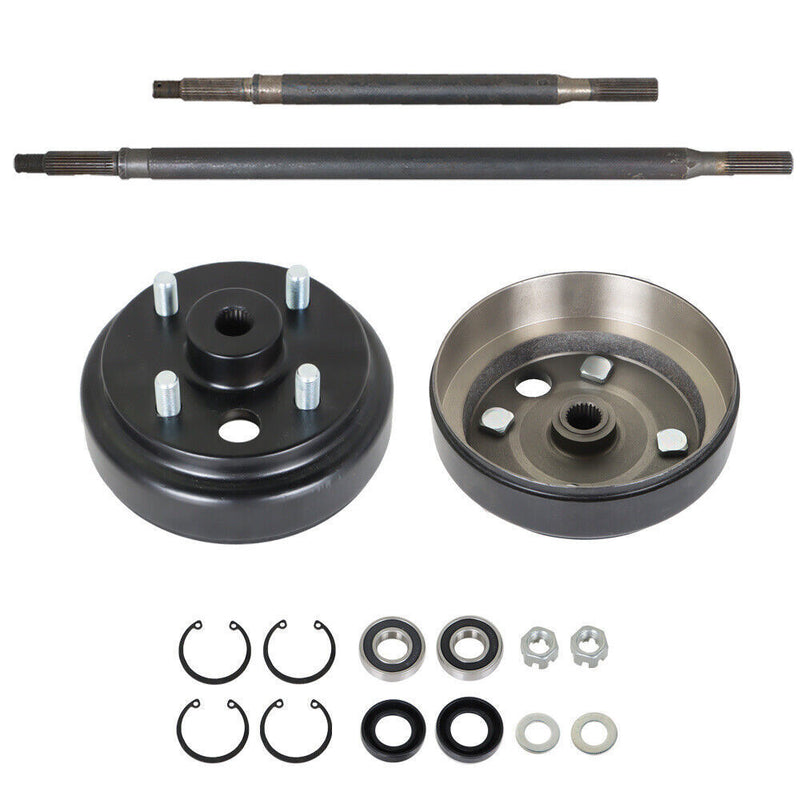 DURAFORCE Rear Axle and Brake Hub Drum Assembly Kit For E-Z-GO Elec 1982-Up Golf Cart