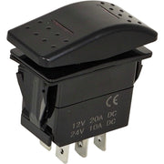 DURAFORCE 7 Pin ON-Off-ON Rocker Switch 91473127 for JLG with Red Light Carling