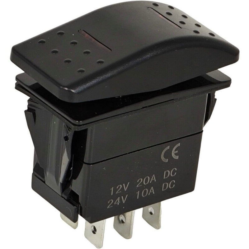 DURAFORCE 7 Pin ON-Off-ON Rocker Switch 91473127 for JLG with Red Light Carling