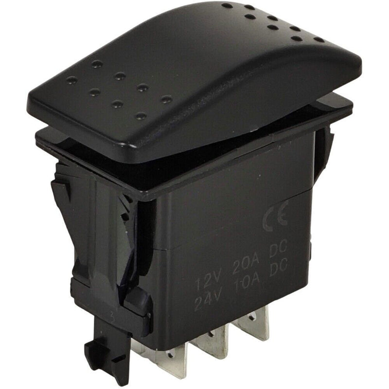 DURAFORCE 6 Pin ON-Off-ON Rocker Switch VLD2S00B-AZC00-000 DPDT 20A 12V DC