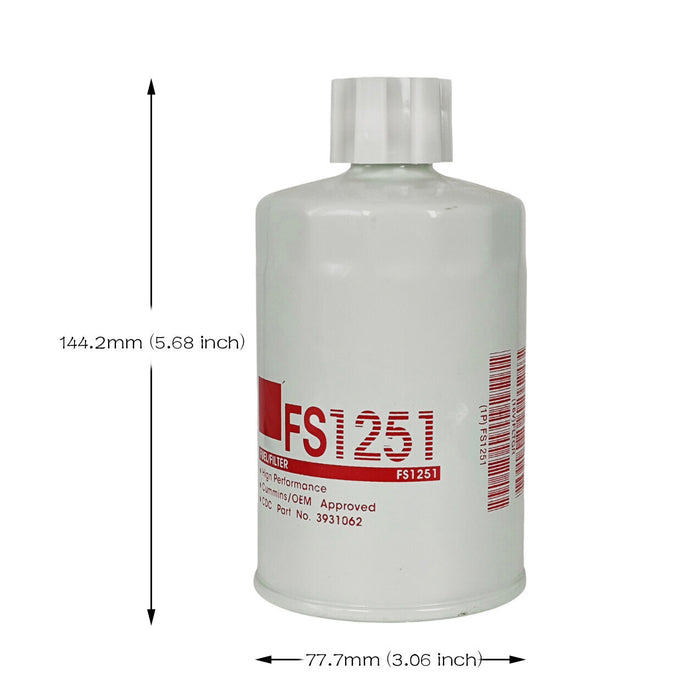 DURAFORCE Fuel Water Separator Filter FS1251 for Fleetguard BF1226 33472 3843760 71104220