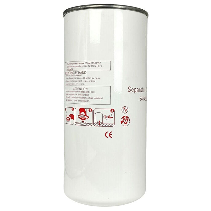 DURAFORCE Air Oil Separator 54749247 for Ingersoll Rand Air Compressor UP6-30 Spin-On