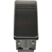 DURAFORCE Contura Rocker Switch 12981 Cover with Red Bar Lenses DPDT Black Illuminated