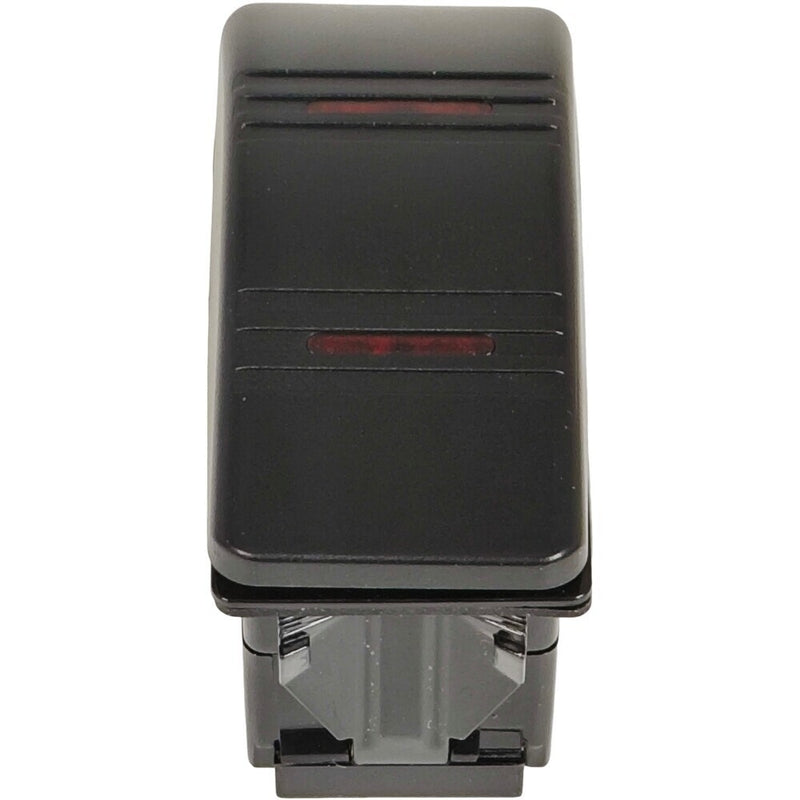 DURAFORCE Contura Rocker Switch 12981 Cover with Red Bar Lenses DPDT Black Illuminated