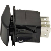 DURAFORCE Contura Rocker Switch 12981 Cover with Red Bar Lenses DPDT Black Illuminated