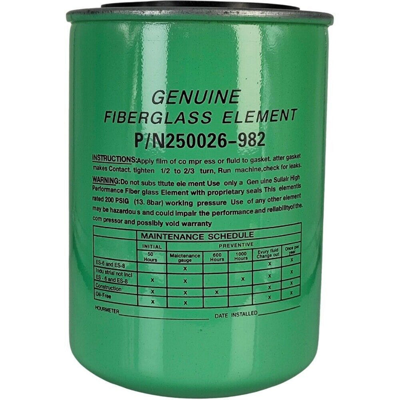 DURAFORCE Oil Filter 250025-524 88290014-484 Fit for Sullair Air Compressor 250026-982