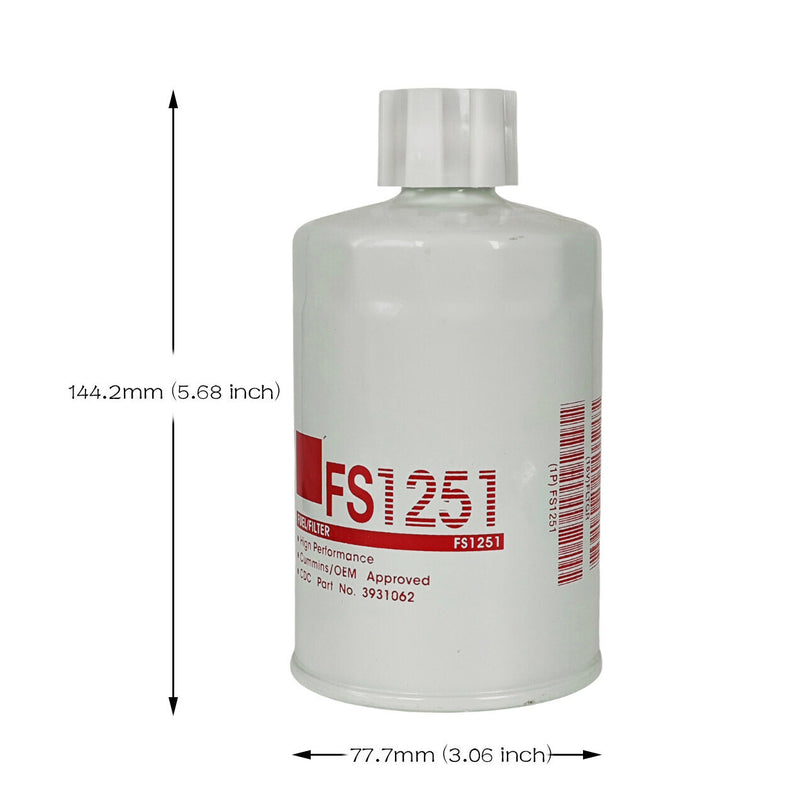 DURAFORCE Fuel Water Separator Filter FS1251 for Kubota D1803 V2403 V2607 V3307 V3800