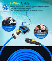 DURAFORCE 60ft 99958903-DIY Cable 2 Wire for Dolphin Maytronics Pool Cleaner S200 Active20