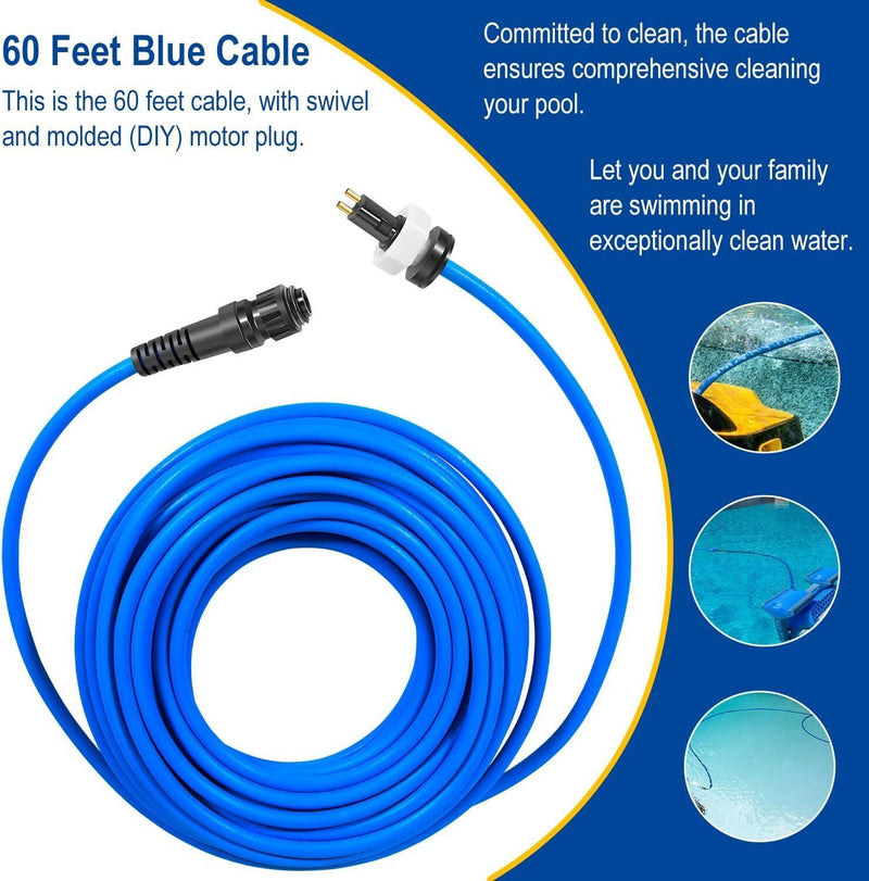 DURAFORCE 60ft 99958903-DIY Cable 2 Wire for Dolphin Maytronics Pool Cleaner S200 Active20
