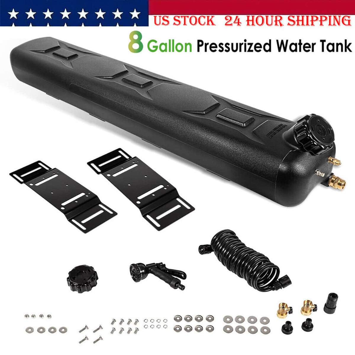 Portable 8-Gallon Pressurized Water Tank for Camping Showers,Roof-Rack ...