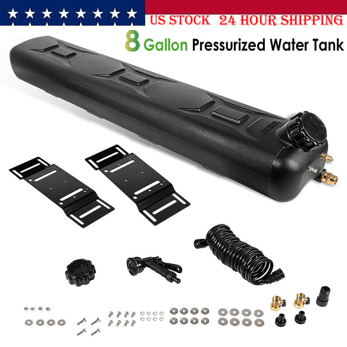 DURAFORCE Portable 8-Gallon Pressurized Water Tank for Camping Showers,Roof-Rack Shower