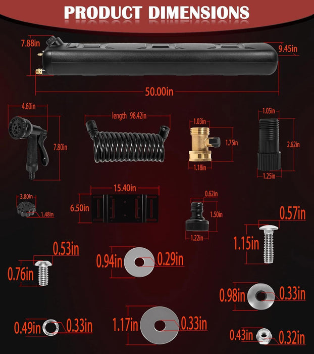 DURAFORCE Portable 8-Gallon Pressurized Water Tank for Camping Showers,Roof-Rack Shower