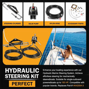 DURAFORCE Boat Hydraulic Steering System Kit Marine Outboard Steering 150HP Outboard