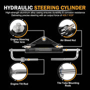 DURAFORCE Boat Hydraulic Steering System Kit Marine Outboard Steering 150HP Outboard