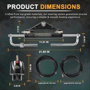 DURAFORCE Boat Hydraulic Steering System Kit Marine Outboard Steering 150HP Outboard