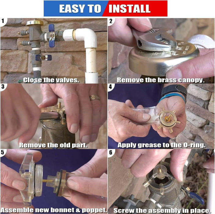 DURAFORCE 905-211 1/2"-3/4" Bonnet & Poppet Assembly Repair Kit for Febco PVB FRK 765-BP