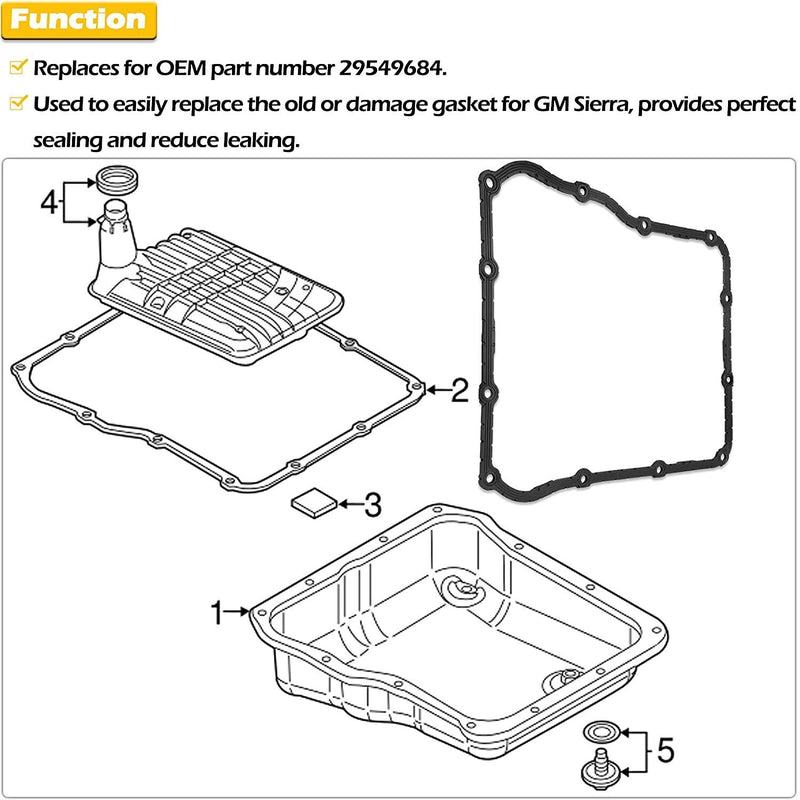 DURAFORCE 29549684 Allison Transmission Pan Gasket Filter Fluid For 2001-2019 Duramax 6.6L