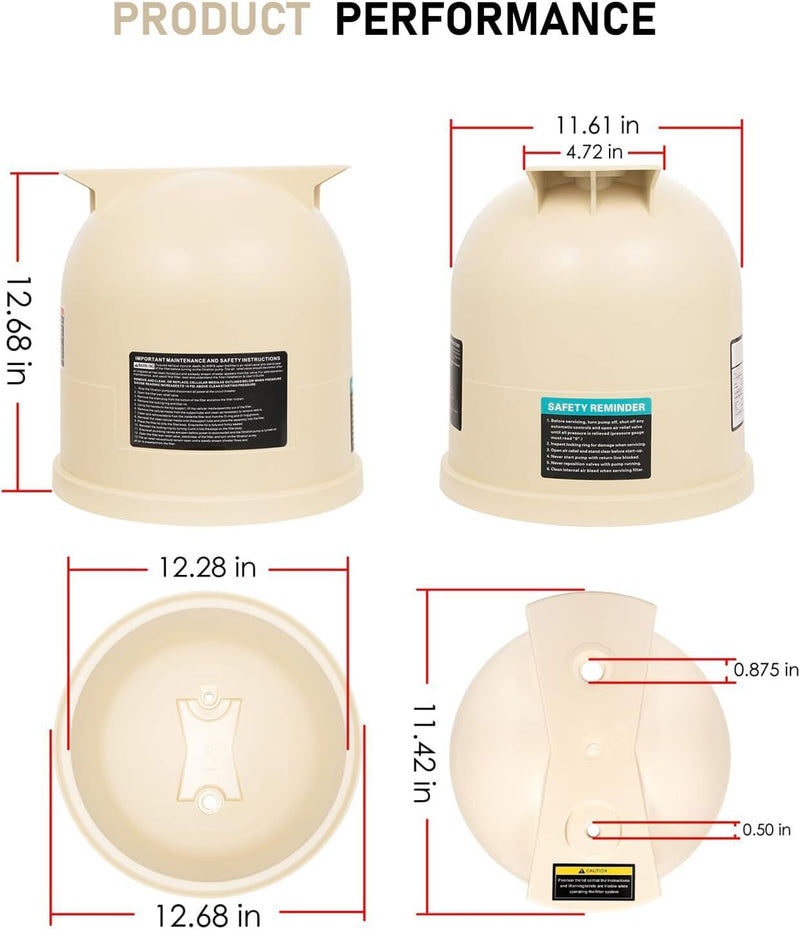 DURAFORCE Cartridge Filters Cover Lid For Pentair Clean & Clear 75 150 200 Sq ft 178561