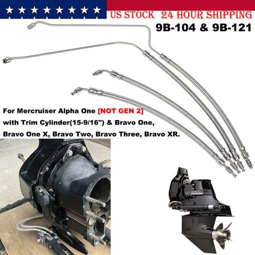 DURAFORCE 9B-104A Trim Tilt Hydraulic Ram Cylinder Hose Kit Fits Mercruiser Alpha One