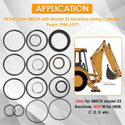 DURAFORCE Seal Kit for Case 580CK Model 33 Loader Bucket Tilt w/Snap in OR Press in wiper