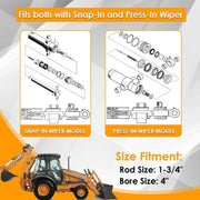 DURAFORCE Seal Kit for Case 580CK Model 33 Loader Bucket Tilt w/Snap in OR Press in wiper